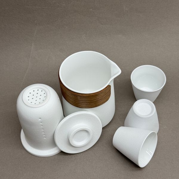 Набор Матовый белый, керамика, в чехле