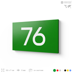 Табличка с номером 76 на дверь квартиры, для офиса, кабинета, аудитории, склада, зеленая 120х70 мм, Айдентика Технолоджи