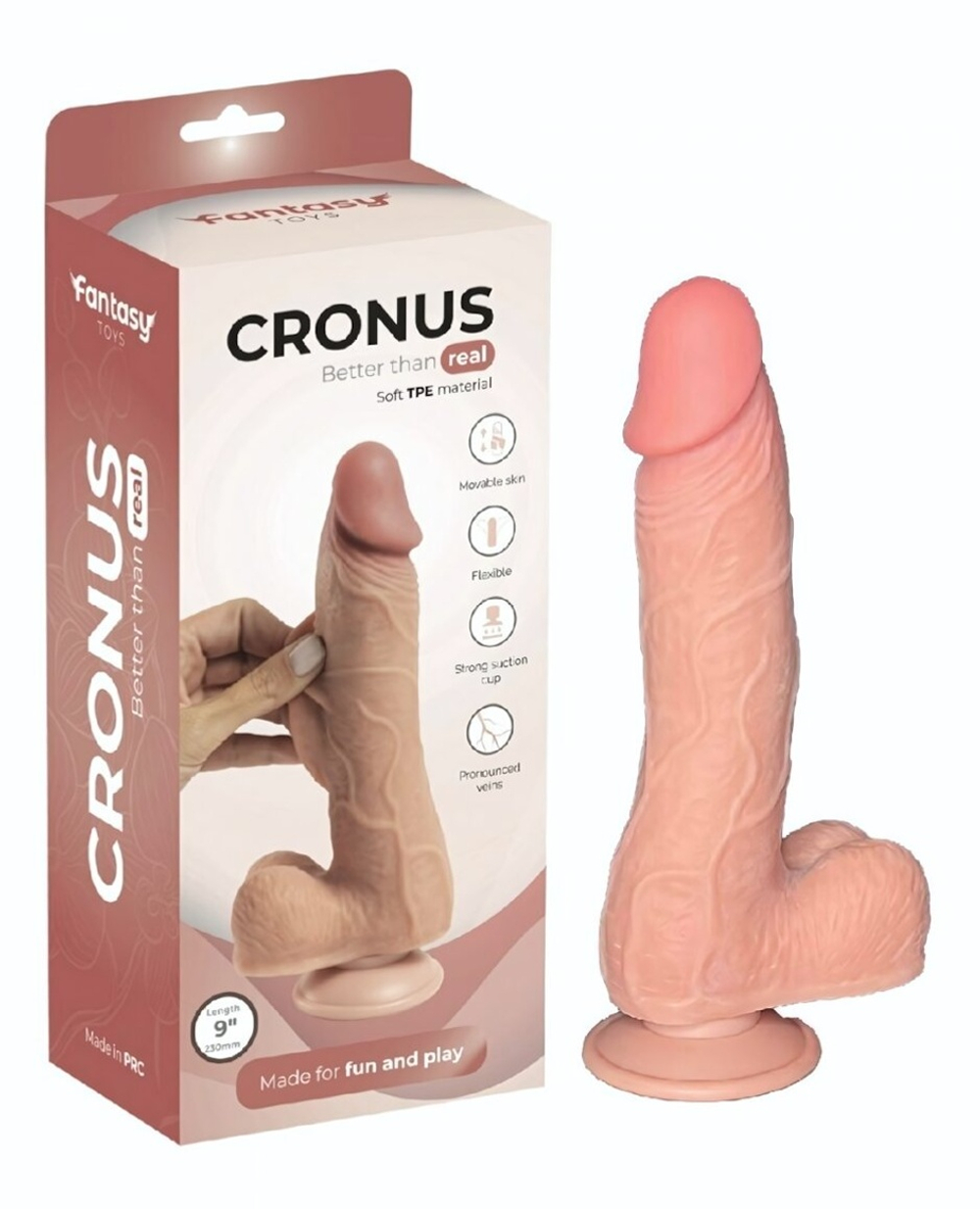 Фаллоимитатор Cronus с подвижной кожей Fantasy Toys 23 см