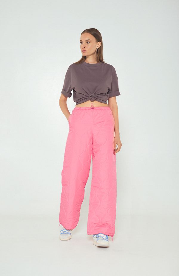 Брюки стёганые AT019 розовато-лиловые - фото 4