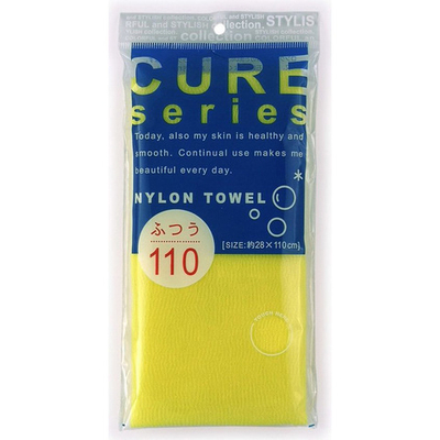 Мочалка для тела средней жесткости желтая 28х110 см Ohe Cure Nylon Towel Regular Yellow
