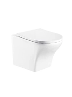 Унитаз подвесной WeltWasser AMBERG 350 + ODENBACH 004 GL-WT + AMBERG RD-MT CR белый глянцевый, безободковый, с крышкой микролифт, с инсталляцией и кнопкой хром матовый