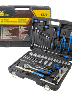 Набор инструментов 72пр.1/2'',1/4''(6гр.)(6-27мм) KINGTUL profi KT-72