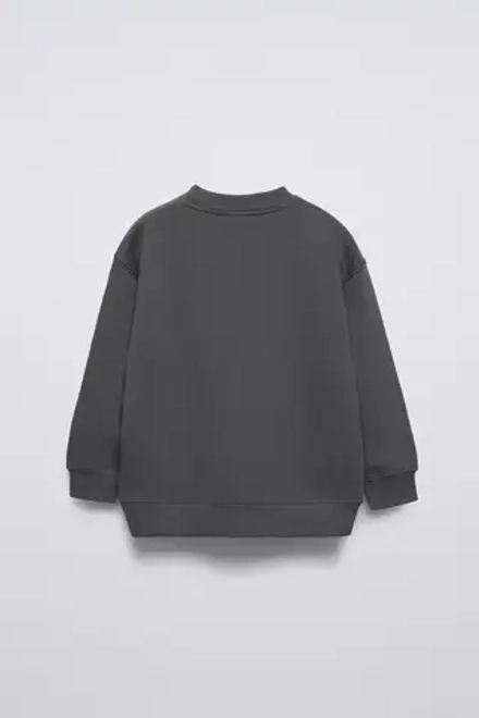 ZARA БАЗОВАЯ ТОЛСТОВКА ИЗ МЯГКОЙ ТКАНИ, АНТРАЦИТОВО-СЕРЫЙ