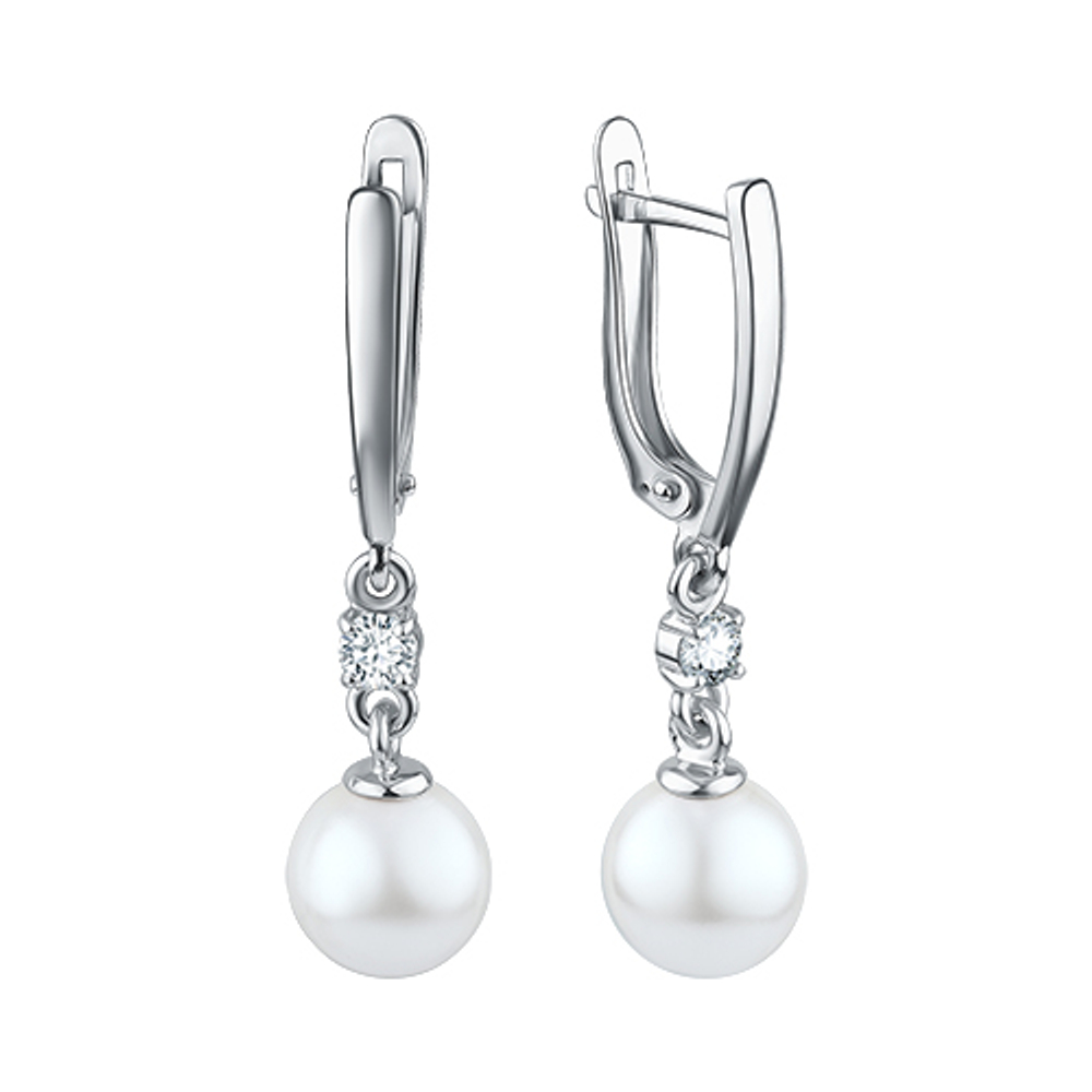 Серьги из серебра с жемчугом