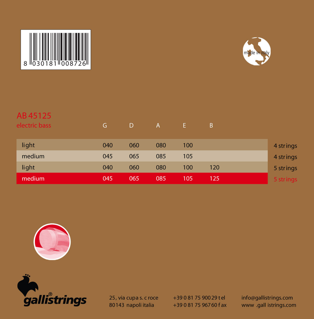 Струны GALLI STRINGS AB45125