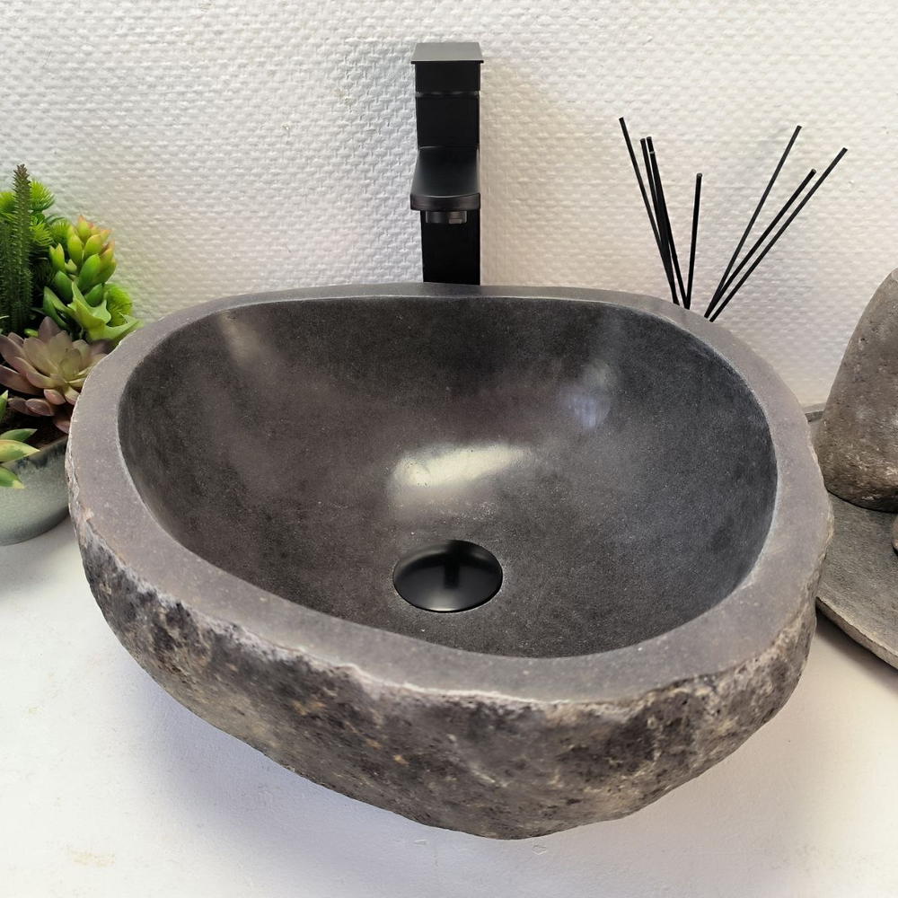 Раковина из речного камня RS-64111 (40*38*15) 0122