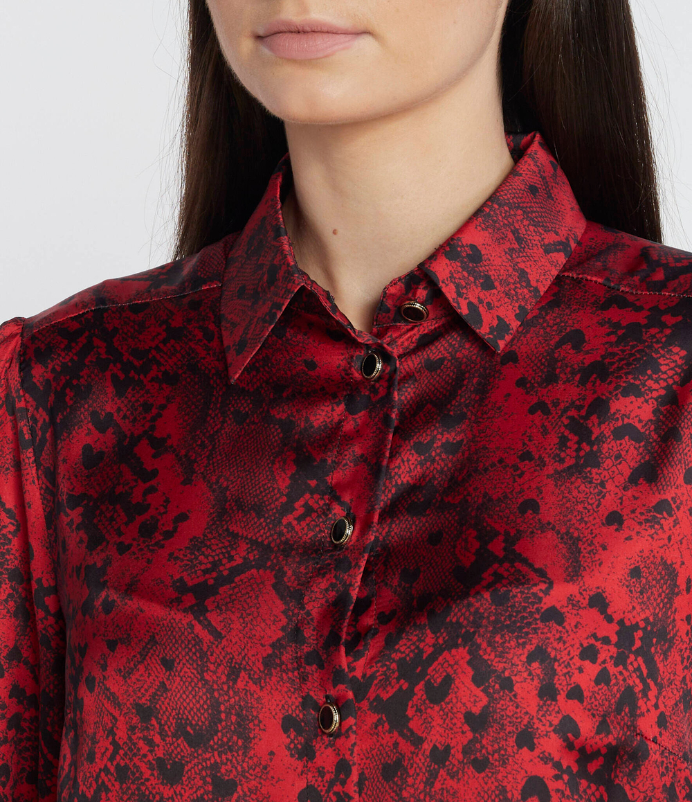 Сатиновая рубашка Liu Jo - бордовый(MF3331 T5958)