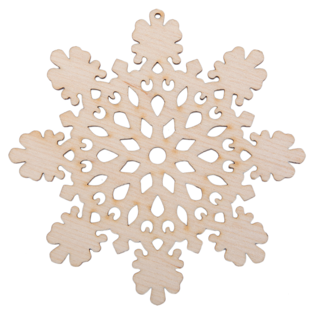 Заготовка деревянная Подвеска 9см "Снежинка"