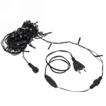 Гирлянда для улицы «Мерцание» 11м 120 ламп LED чёрный провод,1 реж.,IP-54, Теплый белый, белое мерцание (возможность соединения)