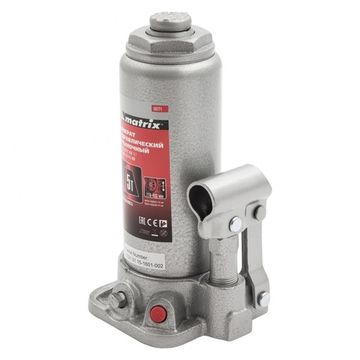 Домкрат гидравлический бутылочный, 5 т, h подъема 216-413 мм Matrix 50721