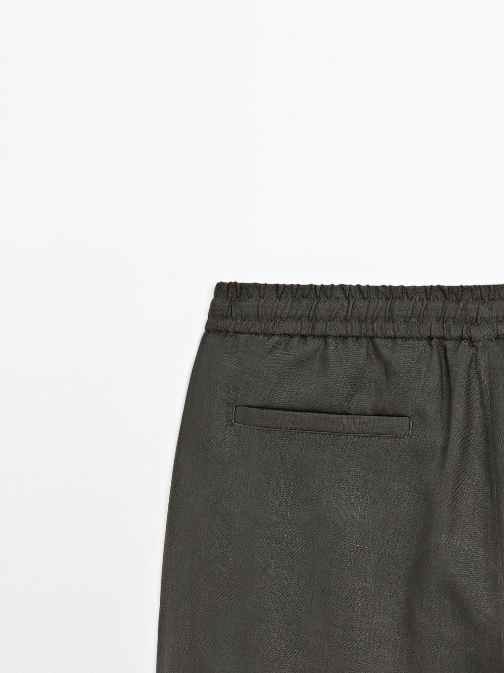 Massimo Dutti Брюки-джоггеры из 100% льна, темно-серый