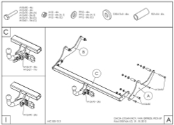 Фаркоп оцинкованный Galia D037C для Lada Largus 2012-, Dacia Logan универсал 2007-2013(паспорт и сертификат в комплекте)(без электрики)