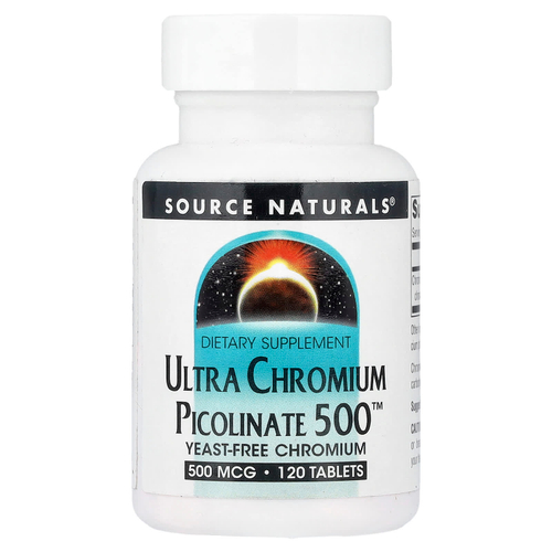 Source Naturals, Ultra Chromium Picolinate 500™, пиколинат хрома, 500 мкг, 120 таблеток