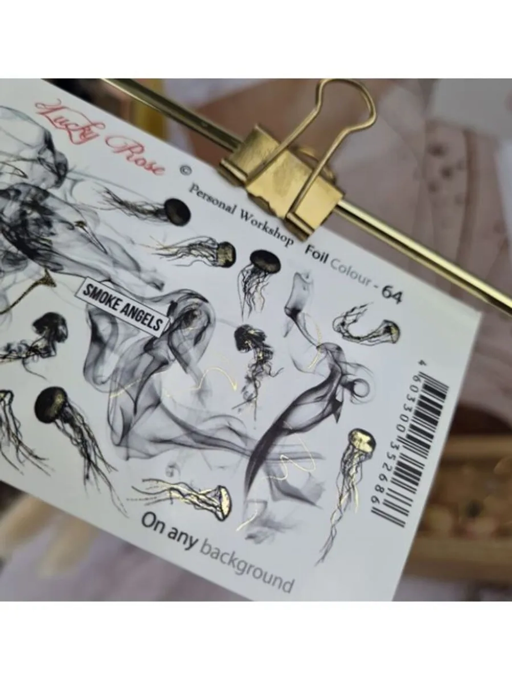 Lucky Rose Слайдеры наклейки для длинных ногтей Foil 064