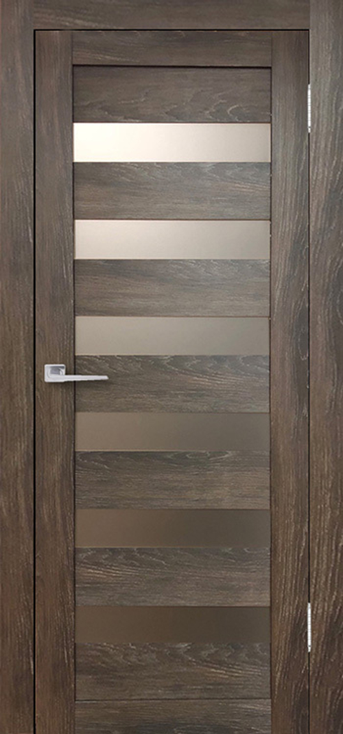 Межкомнатная дверь Бавария 04 3Д-Люкс / Цвет Дуб шале корица / Остекление "Сатинато" / Двери Верда