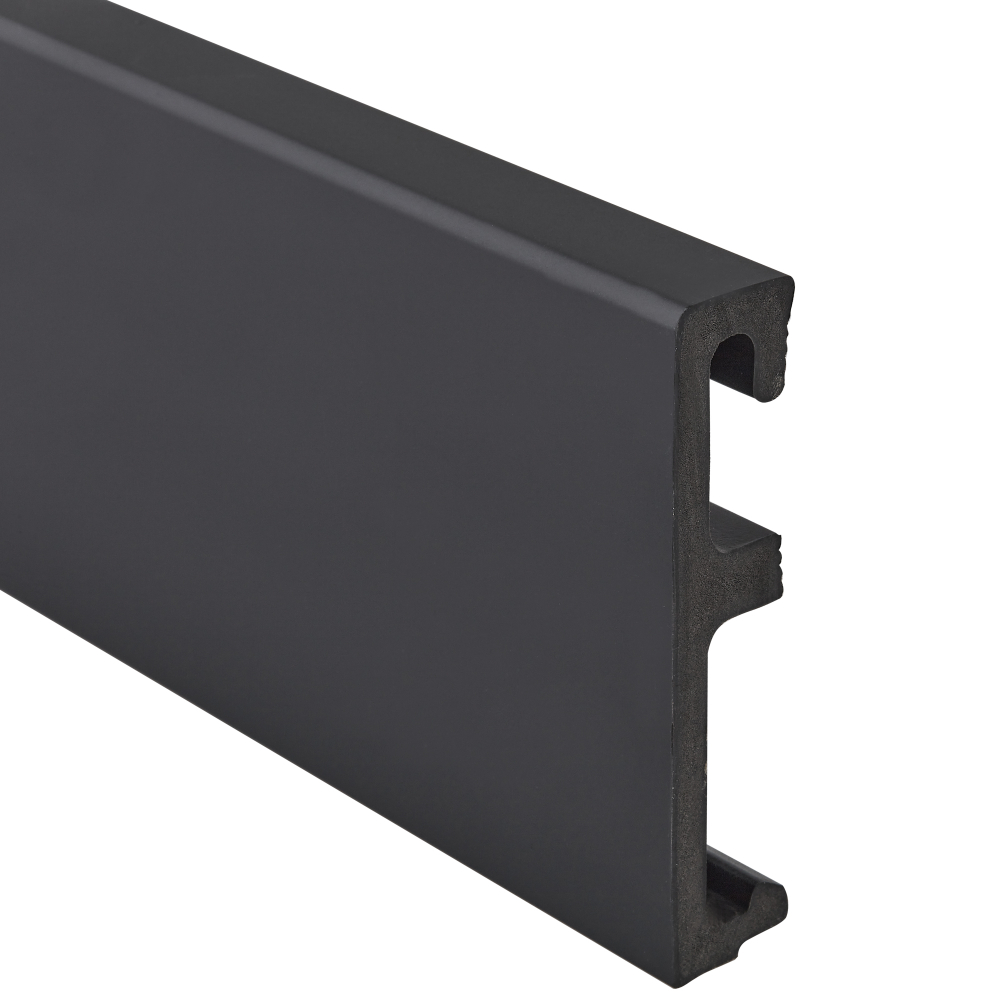 Напольный плинтус SALAG ALPHA 80 Czarny (черный) (80х16х2400мм)