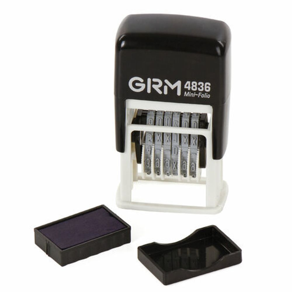 Нумератор 6-разрядный, оттиск 15х3 мм синий, GRM 4836, 124141018