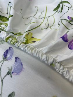 Постельное белье "Горошек" евро  наволочки 50х70 2шт Простынь на резинке 180х200 см Пододеяльник 200х215 см Сказка сатин