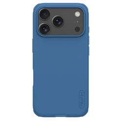 Противоударный чехол синего цвета от Nillkin для смартфона iPhone 17 Pro, серия Super Frosted Shield Pro