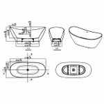 Ванна отдельностоящая Creo Tours приставная с переливом и дренажом 1700*800*600 белая (TO5001)