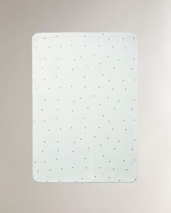 ZARA HOME ДЕТСКИЙ ПЛЕД С ПРИНТОМ, ЭКРЮ