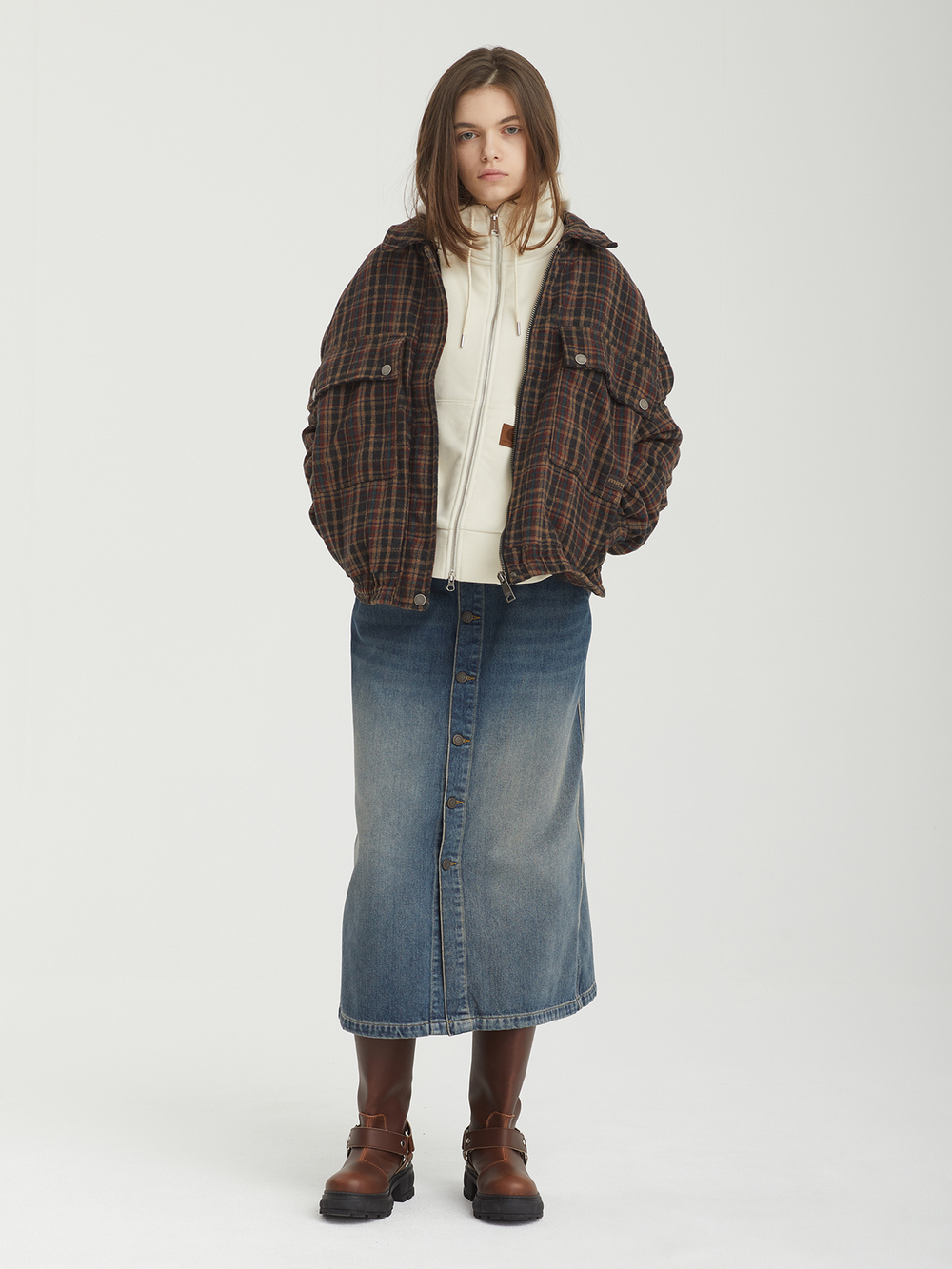 Женский Бомбер Ava Plaid