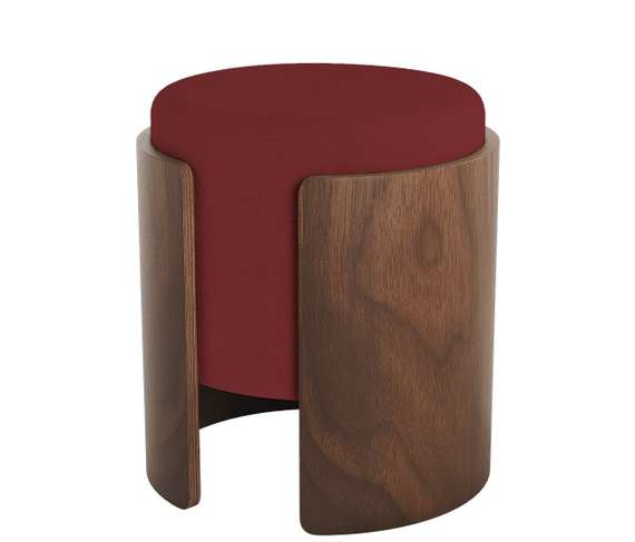 Пуф Lagom (бордовый FiberGuard, орех)