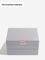 Органайзер для украшений и часов Stackers Classic Jewellery Box, 3 секции -Dove Grey & Rose (Navy Blue / темно-синий / Navy Blue / Органайзер с крышкой)