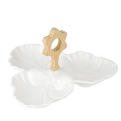 Менажница 3-х секционная "Naturel" 23*23*13,5 см (фарфор) (подарочная упаковка)