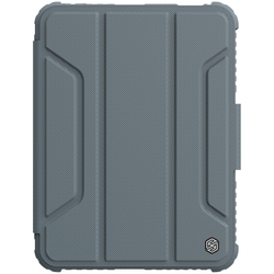 Чехол книжка серого цвета от Nillkin для iPad Mini 6 с 2021 года и iPad Mini 7 с 2024 года, серия Bumper Pro, с защитной шторкой для камеры