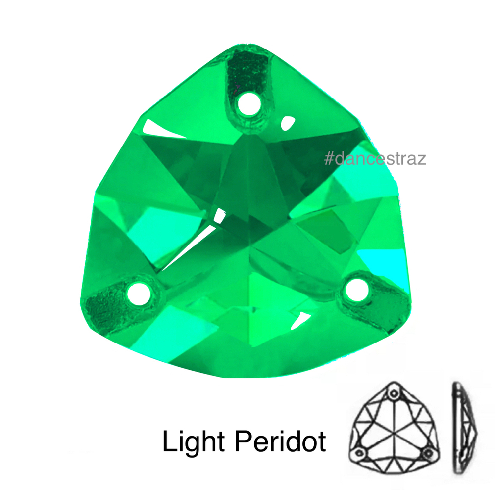 Стразы пришивные, Fat Triangle, Light Peridot, 214, 24mm, (24 ea/pkg), 5A+, (F2)