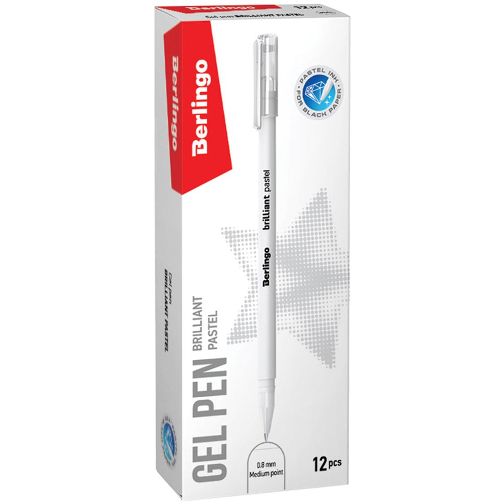 Ручка гелевая Berlingo "Brilliant Pastel" пастель белая, 0,8мм