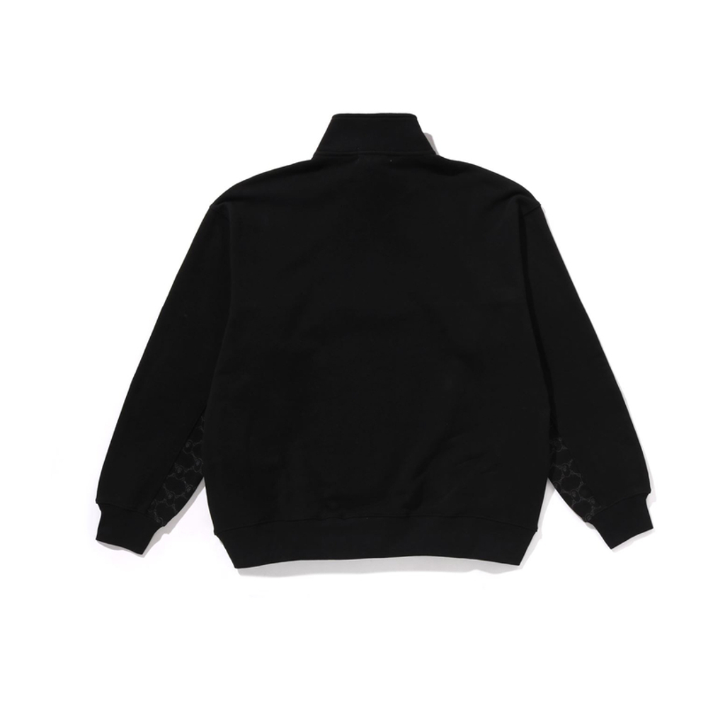 A Bathing Ape College Monogram Logo Half Zip Relax Fit Crewneck Свитшот