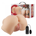 Мастурбатор реалистичный двойной Hailey с вибрацией (анус+вагина) телесный