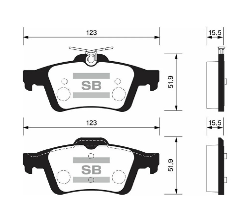 Колодки тормозные задние SANGSIN BRAKE (Ford Focus, Mazda I-II 2005)