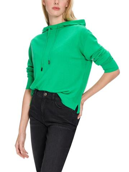 Marc Cain Свитшот с капюшоном из смеси шерсти и вискозы