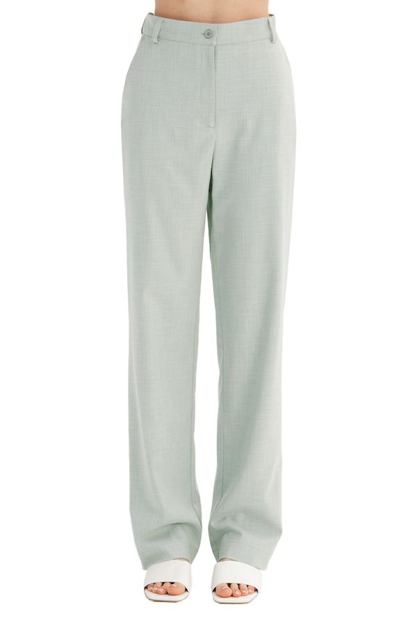 Брюки прямые из смесового льна