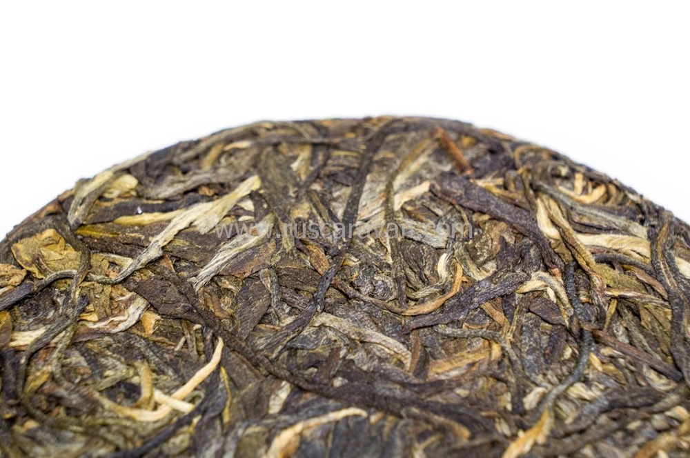 59269 Чай прессованный зеленый Пуэр Шэн "Сэнчжун, Сяохусай", мини бин 100гр