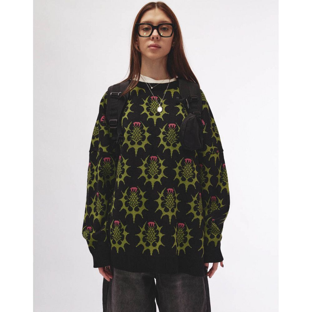 Свитер БИЧ Репей черный / зеленый