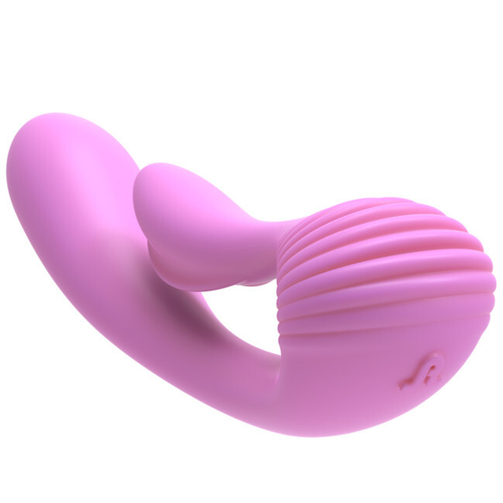 Вибратор перезаряжаемый с гнущимся клиторальным массажером G-Wave (10 режимов) (Цвет: розовый)