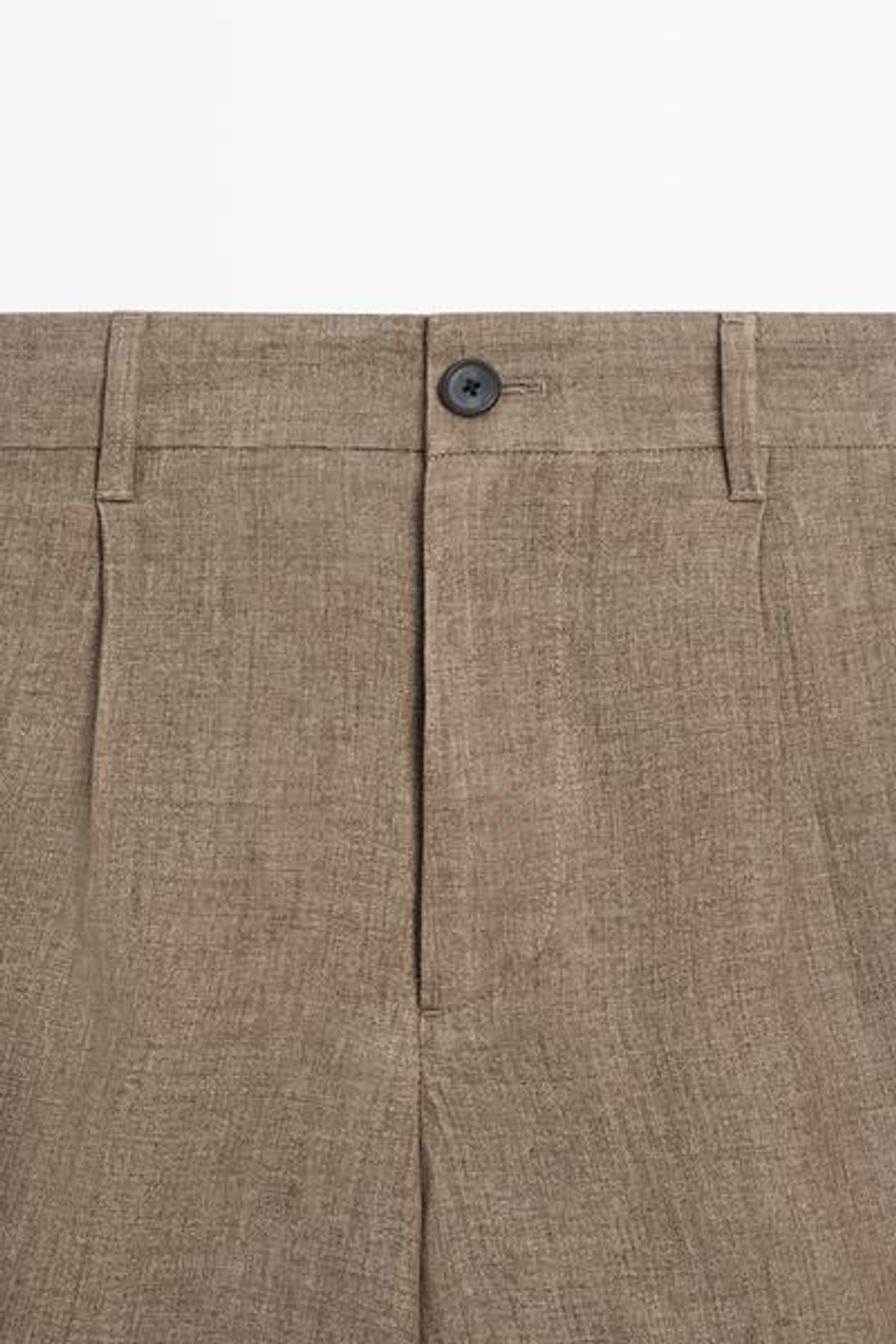 Massimo Dutti Бермуды из 100% льна с вытачками, хаки
