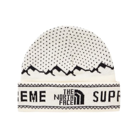 Supreme FW18 The North Face Fold Beanie White