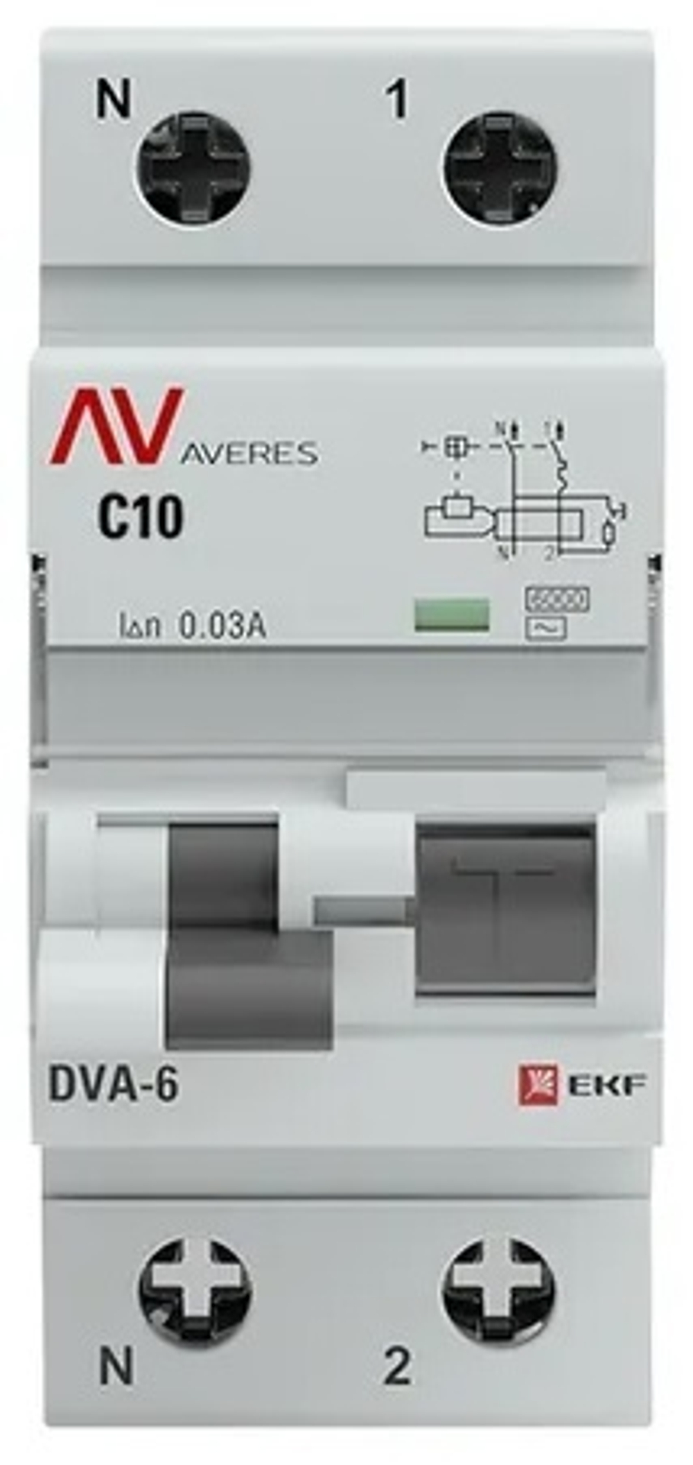 Автомат дифференциальный EKF rcbo6-1pn-10C-30-ac-av