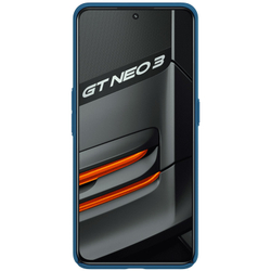 Тонкий жесткий чехол синего цвета от Nillkin на Realme GT Neo3, серия CamShield Case, с защитной шторкой для камеры