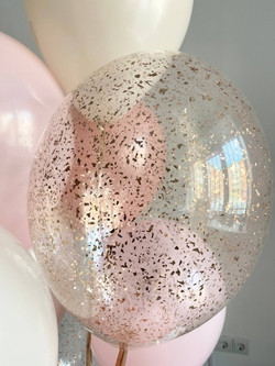Воздушные шары пудровые на дождике №3104