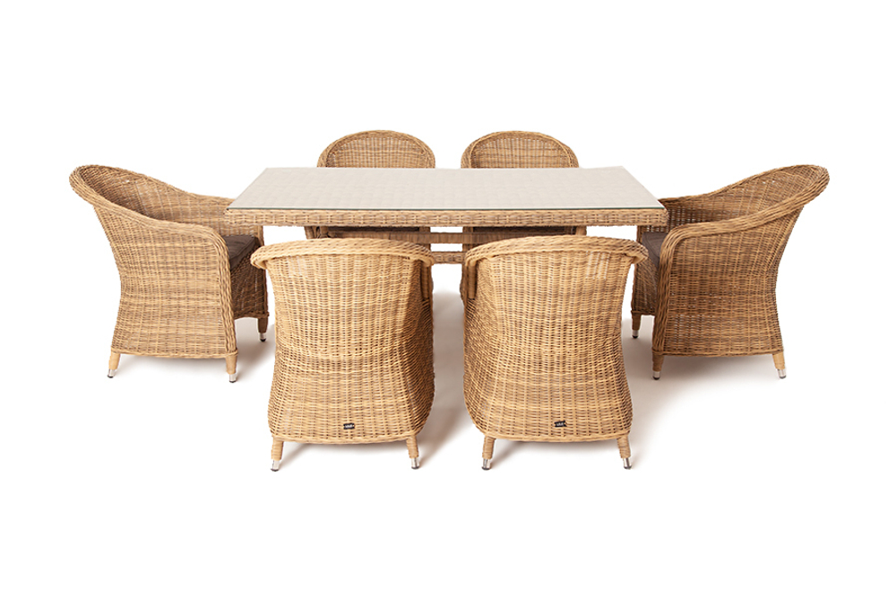 "Эспрессо" обеденная группа плетеная, цвет соломенный