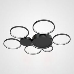 Потолочная Люстра Twine 7 Rings Black By Imperiumloft