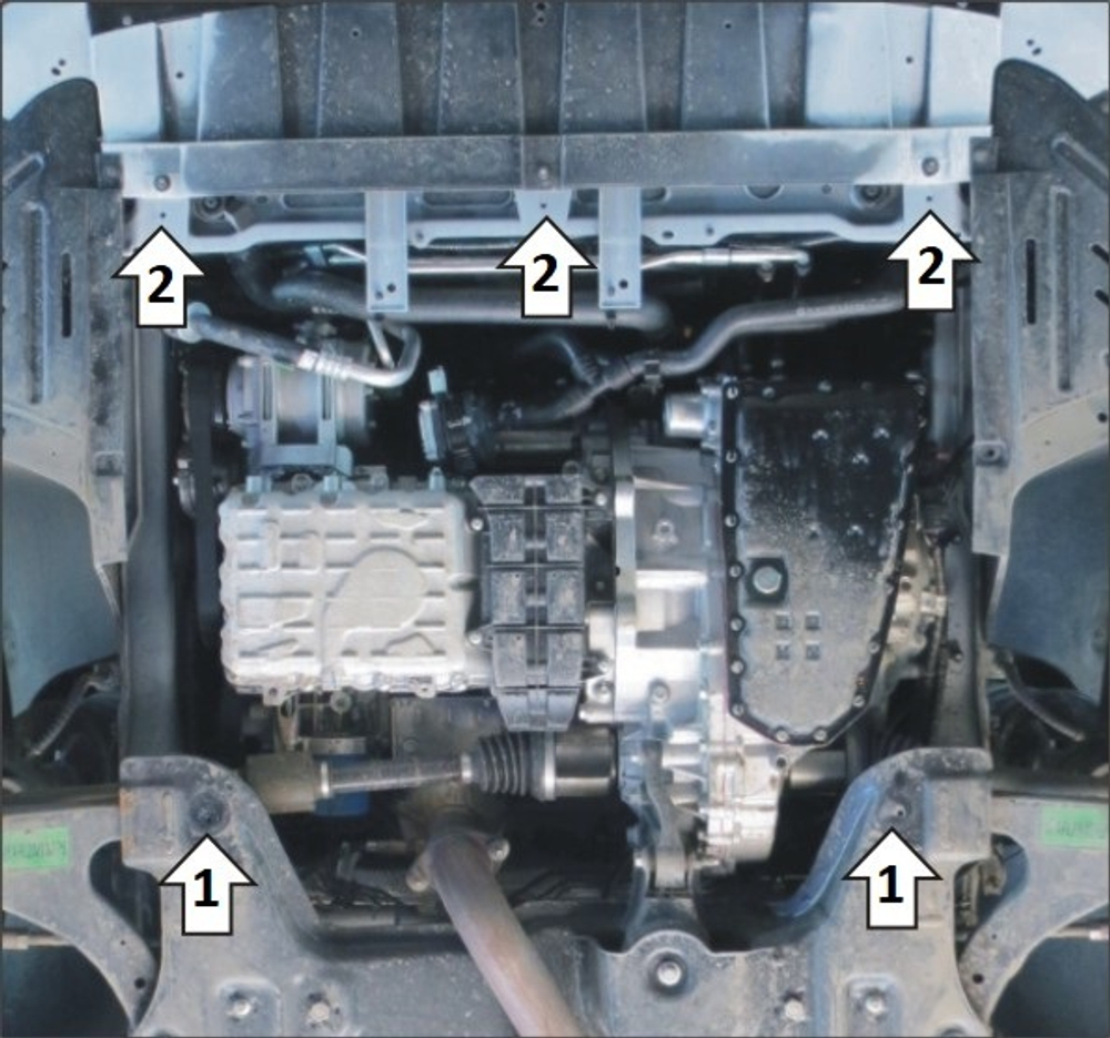 Защита стальная 2 мм; Д;КПП; Kaiyi E5 MOTODOR.79008