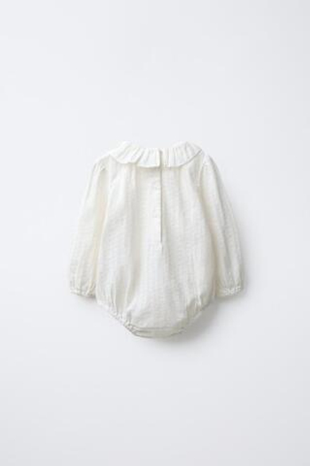 ZARA БОДИ С ВЫШИВКОЙ ВАЙНИКА, ЭКРЮ